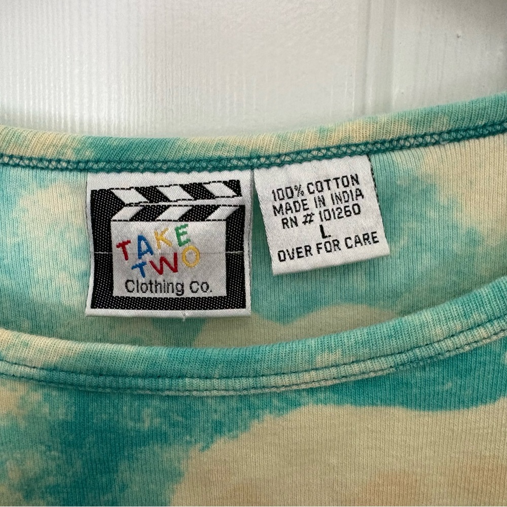 Vintage Take Two Clothing Co. Italy Art To Wear Graphic Top Size L - Picture 5 of 7